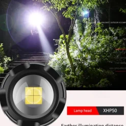 Powerful LED Flashlight High Power 18650 USB Rechargeable Zoom Fishing Lantern 5 Modes Waterproof Bicycle Light Tactical Torch