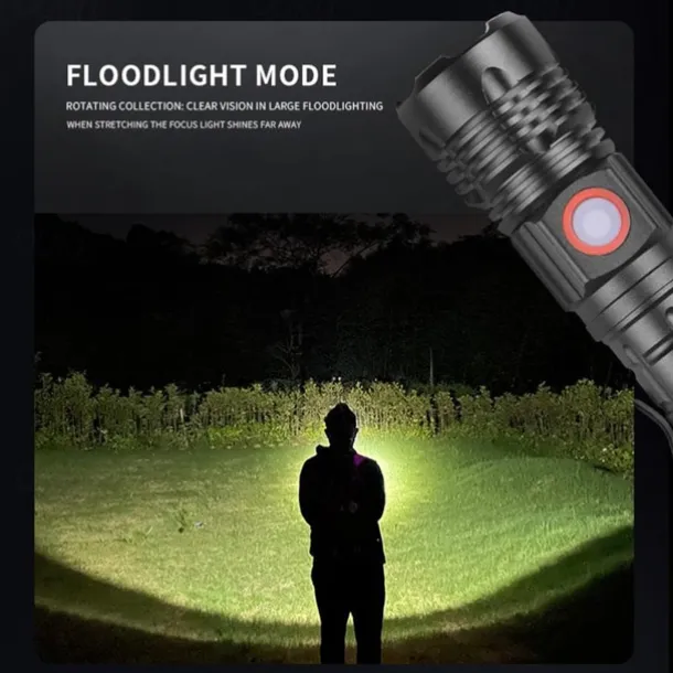 Powerful LED Flashlight High Power 18650 USB Rechargeable Zoom Fishing Lantern 5 Modes Waterproof Bicycle Light Tactical Torch