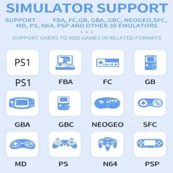 Powkiddy X55 Handheld Game Console with Built-in Games IPS RGB Screen 5.5-Inch (256G 30000 Games), Perfect Christmas Birthday Party Gifts for Friends and Children