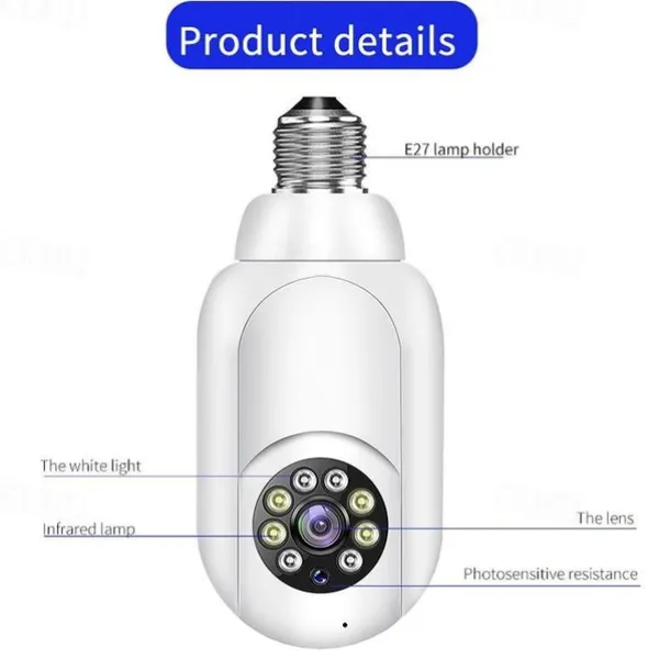 1080P/720P Wifi E27 Bulb Surveillance Camera Full Color Night Vision Motion Detection 4x Digital Zoom 2 Way Voice Indoor Baby Monitor Home Security Netcam