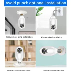 1080P/720P Wifi E27 Bulb Surveillance Camera Full Color Night Vision Motion Detection 4x Digital Zoom 2 Way Voice Indoor Baby Monitor Home Security Netcam
