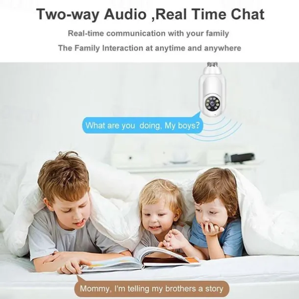 1080P/720P Wifi E27 Bulb Surveillance Camera Full Color Night Vision Motion Detection 4x Digital Zoom 2 Way Voice Indoor Baby Monitor Home Security Netcam