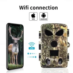 PR8000 Camera Motion WiFi 60MP Hunting Camera with SIM Card Wireless Wildlife Cam IP65 Waterproof Night Infrared Camera