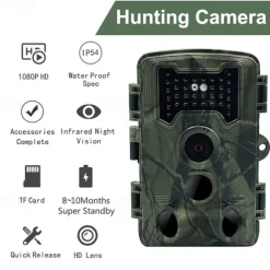 PR1000 Trail Camera 1080P HD Video Wildlife Hunting Cam 16MP Infrared Night Vision PIR Sensor Outdoor IP54 Waterproof Camcorder