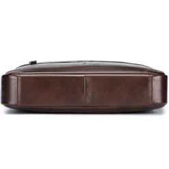 Premium Brown Leather Briefcase - Elegant Business Laptop Bag with Multiple Pockets, Durable for Professional Use and Travel