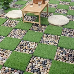 Premium Self-Laying Wood Plastic Floor Outdoor Patio Balcony Courtyard Decoration Natural Stone Look, Anti-Corrosion, Non-Slip, Easy Assembly