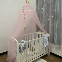 Princess Bed Canopy for Girls Room Decor Round Lace Mosquito Net Play Tent Reading Nook Canopies Yarn Girl Dome Netting Castle