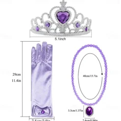 Princess Mermaid Wig Ariel Braid with Princess Tiara Necklace Gloves Not Including Dress Princess Mermaid Ariel Dress Up Cosplay Accessories for Kids Girls Halloween Wigs