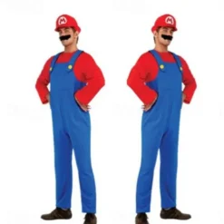 Princess Peach Super Brothers Cosplay Costume Halloween Group Couples Costumes Adults' Men's Women's Cosplay Costumes Halloween Carnival Masquerade Easy Carnival Costume