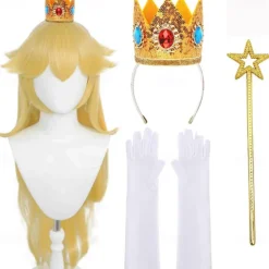 Princess Wig For Girls Women Golden Long Wavy Cosplay Wig Synthetic Wig Anime Wig For Party Wig Halloween Wigs