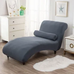 Printed Armless Chaise Lounge Cover Indoor Slipcover Stretch Chair Covers for Living Room Bedroom Stretch Armless Lounge Chaise Slipcover