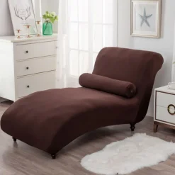Printed Armless Chaise Lounge Cover Indoor Slipcover Stretch Chair Covers for Living Room Bedroom Stretch Armless Lounge Chaise Slipcover