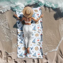 Printed Beach Towel, Lightweight Quick-Dry Sand-Free Beach Blanket, Ideal for Travel, Pool, and Outdoor Use