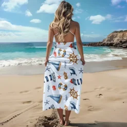 Printed Beach Towel, Lightweight Quick-Dry Sand-Free Beach Blanket, Ideal for Travel, Pool, and Outdoor Use