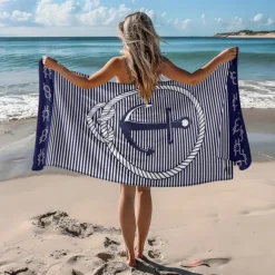 Printed Beach Towel, Lightweight Quick-Dry Sand-Free Beach Blanket, Ideal for Travel, Pool, and Outdoor Use