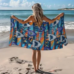 Printed Beach Towel, Lightweight Quick-Dry Sand-Free Beach Blanket, Ideal for Travel, Pool, and Outdoor Use