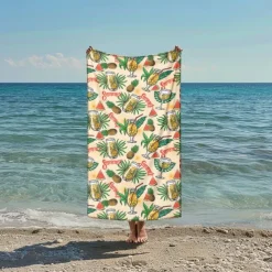 Printed Beach Towel, Lightweight Quick-Dry Sand-Free Beach Blanket, Ideal for Travel, Pool, and Outdoor Use