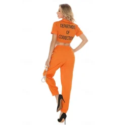 Prisoner Career Costumes Halloween Cosplay Costume Outfits Halloween Group Couples Costumes Outfits Cosplay Adults' Women's Halloween Masquerade Party Masquerade Bachelorette Party Easy Halloween
