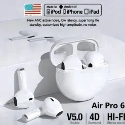 Pro6 Wireless Bluetooth Headphones Tws Earphones Mini Heaset with Charging Case Waterproof Earbuds for All Phone Huawei iPhone