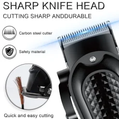 Professional Barber Hair Clipper Rechargeable Electric Cutting Machine Beard Trimmer Shaver Razor For Men Cutter