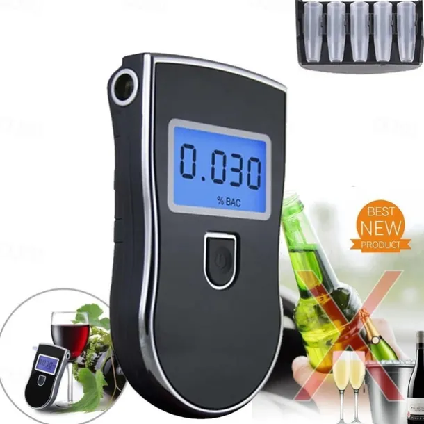 Professional Digital Breath Alcohol Tester Breathalyzer Analyzer Detector Practical AT818