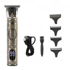 Professional Rechargeable Electric Hair Cutting Machine for Men - Vintage T9 Clipper with Barber Trimmer and Shaver - Perfect for Home and Salon Use