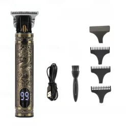 Professional Rechargeable Electric Hair Cutting Machine for Men - Vintage T9 Clipper with Barber Trimmer and Shaver - Perfect for Home and Salon Use