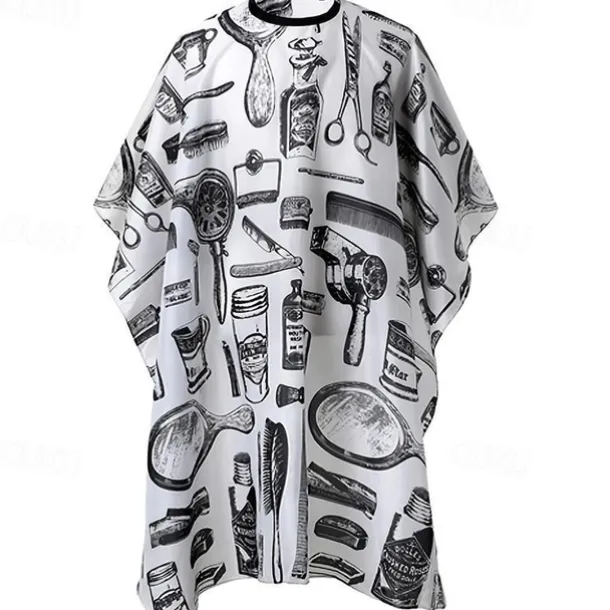 Professional Waterproof Hair Styling Cape Hair Cutting Salon Cape Gown Hair Salon With Snap Closure White