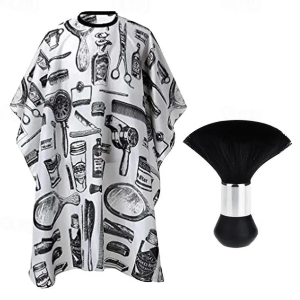 Professional Waterproof Hair Styling Cape Hair Cutting Salon Cape Gown Hair Salon With Snap Closure White