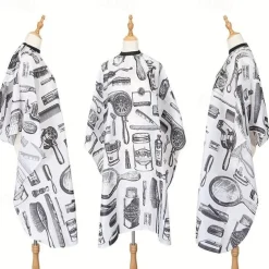 Professional Waterproof Hair Styling Cape Hair Cutting Salon Cape Gown Hair Salon With Snap Closure White