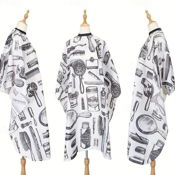 Professional Waterproof Hair Styling Cape Hair Cutting Salon Cape Gown Hair Salon With Snap Closure White