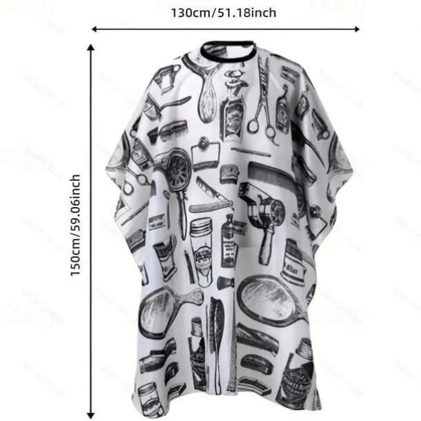 Professional Waterproof Hair Styling Cape Hair Cutting Salon Cape Gown Hair Salon With Snap Closure White