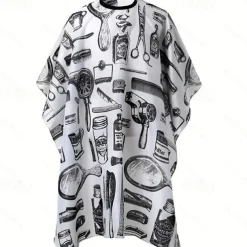 Professional Waterproof Hair Styling Cape Hair Cutting Salon Cape Gown Hair Salon With Snap Closure White