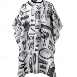 Professional Waterproof Hair Styling Cape Hair Cutting Salon Cape Gown Hair Salon With Snap Closure White