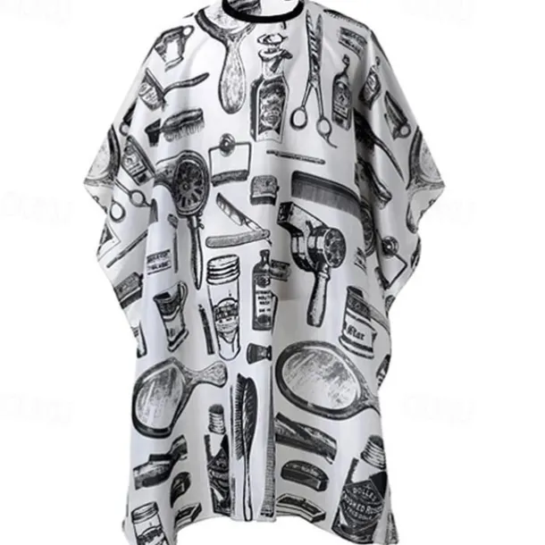 Professional Waterproof Hair Styling Cape Hair Cutting Salon Cape Gown Hair Salon With Snap Closure White