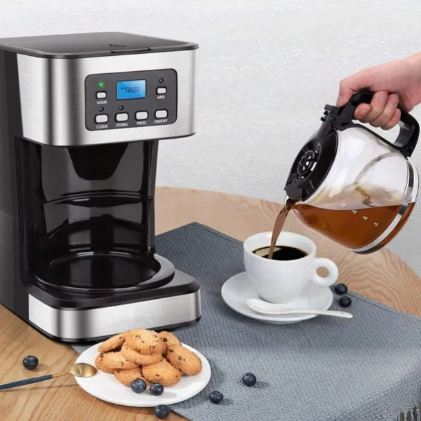 Programmable Drip Coffee Machine 1.8L Large Capacity Coffee Brewer Smart Coffee Machine with Keep Warm and Reservation