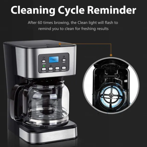 Programmable Drip Coffee Machine 1.8L Large Capacity Coffee Brewer Smart Coffee Machine with Keep Warm and Reservation