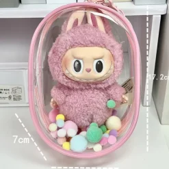 Protective Bag ForLabubu, for 17CM Doll CryingBaby Series, Transparent PVC Case for 17 CM Doll, Display Box ForLabubu Crying Again Plush, Easy Installation, Protect Your Doll