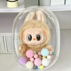 Protective Bag ForLabubu, for 17CM Doll CryingBaby Series, Transparent PVC Case for 17 CM Doll, Display Box ForLabubu Crying Again Plush, Easy Installation, Protect Your Doll