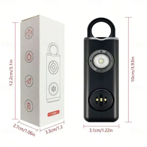 Pull Pin Self-Defense Emergency Security Personal Alarm 130dB Sound Rechargeable Anti-lost Work With Apple Find My