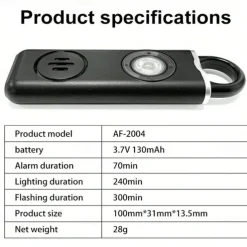 Pull Pin Self-Defense Emergency Security Personal Alarm 130dB Sound Rechargeable Anti-lost Work With Apple Find My