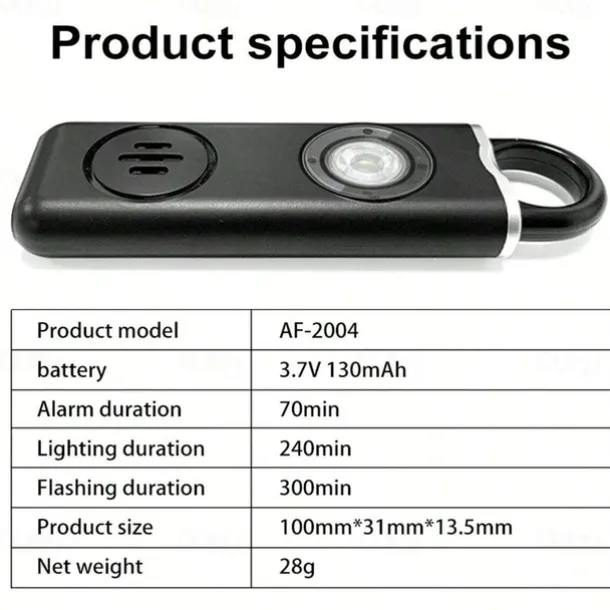 Pull Pin Self-Defense Emergency Security Personal Alarm 130dB Sound Rechargeable Anti-lost Work With Apple Find My