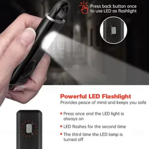 Pull Pin Self-Defense Emergency Security Personal Alarm 130dB Sound Rechargeable Anti-lost Work With Apple Find My