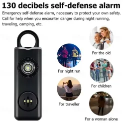 Pull Pin Self-Defense Emergency Security Personal Alarm 130dB Sound Rechargeable Anti-lost Work With Apple Find My