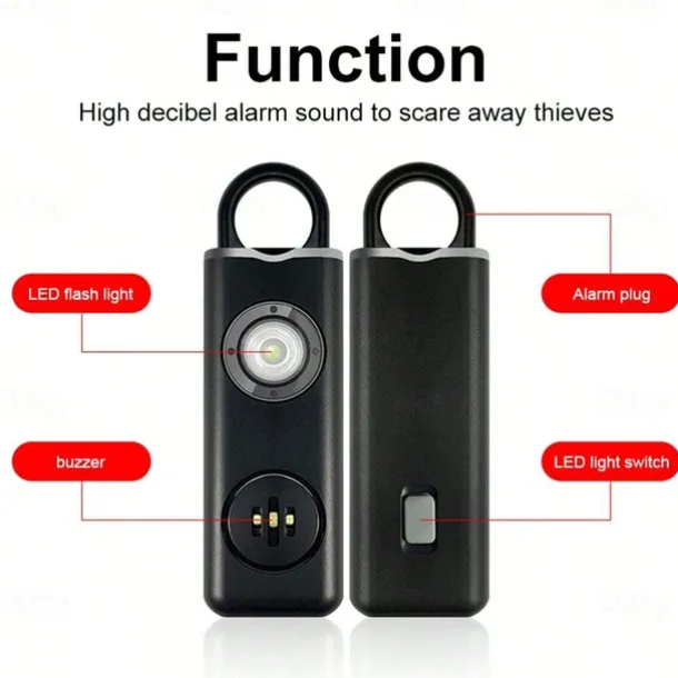 Pull Pin Self-Defense Emergency Security Personal Alarm 130dB Sound Rechargeable Anti-lost Work With Apple Find My