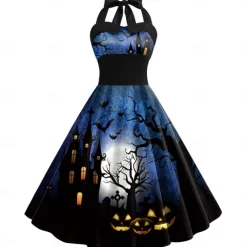 Pumpkin Halloween Dress Swing Dress Sexy Costume Adults' Women's Carnival Masquerade Party / Evening Dailywear Easy Halloween Costumes Dress Up