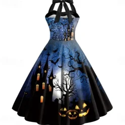 Pumpkin Halloween Dress Swing Dress Sexy Costume Adults' Women's Carnival Masquerade Party / Evening Dailywear Easy Halloween Costumes Dress Up