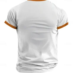 Pumpkin Retro Vintage Men's 3D Print T shirt Tee Street Casual Daily Halloween T shirt White Short Sleeve Half Zip Shirt Summer Spring Clothing Apparel S M L XL XXL XXXL