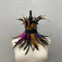 Punk & Gothic Choker Feather Collar Witch Maleficent Drag Queen Fancy Dress Unisex Fantasy Walpurgis Night Halloween Carnival Performance Pride Parade Pride Month Adults' Necklace All Seasons