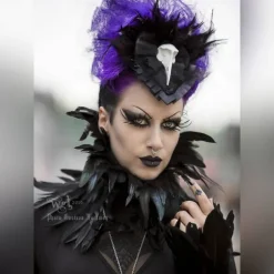 Punk & Gothic Choker Feather Collar Witch Maleficent Drag Queen Fancy Dress Unisex Fantasy Walpurgis Night Halloween Carnival Performance Pride Parade Pride Month Adults' Necklace All Seasons